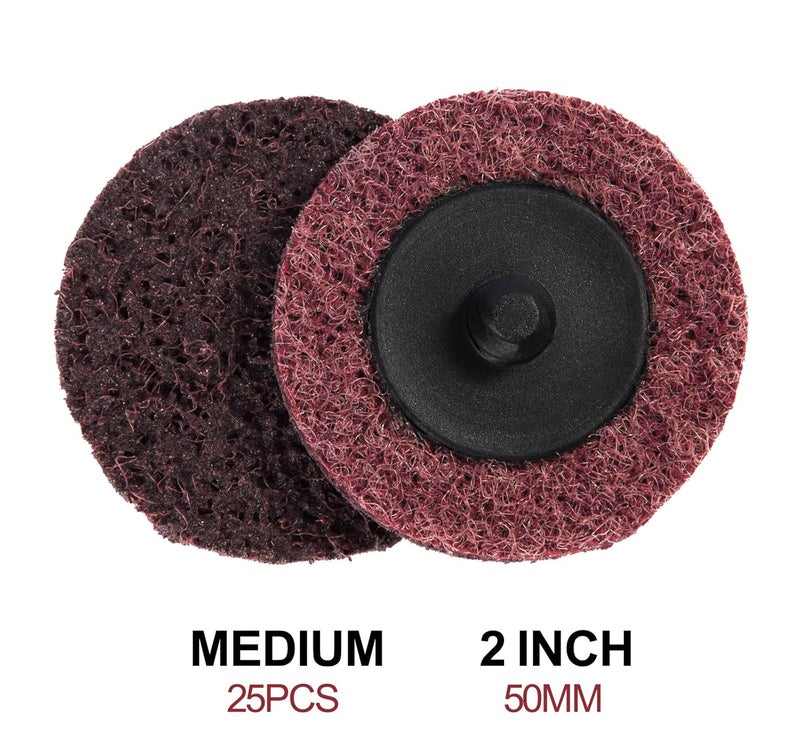 Shawya 25 PCS Sanding Discs 2 Inch Quick Change Roll Lock Disc Die Grinder Sanding Disc Medium Surface Conditioning Discs for Burr Finish Rust Paint Removal - Image 2